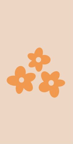 three orange flowers on a pink background