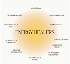 the words energy healers on a white background