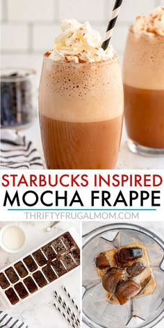 starbucks inspired mocha frappe with text overlay