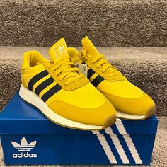 Brand New In The Box And Authentic Item. The Boxes Are Not Perfect. Casual Adidas Yellow Running Shoes With Logo, Adidas Yellow Running Shoes For Streetwear, Casual Yellow Adidas Running Shoes With Logo, Casual Adidas Yellow Running Shoes, Casual Yellow Adidas Running Shoes, Yellow Adidas Sneakers For Running, Yellow Adidas Running Sneakers, Adidas Yellow Running Sneakers, Adidas Yellow Running Shoes