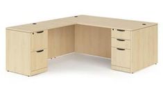 an l shaped desk with three drawers