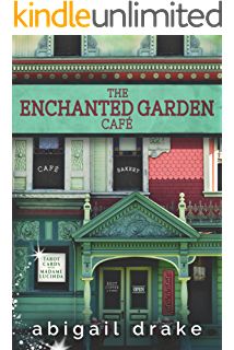 an image of the front of a building with words on it that read, the enchanted garden cafe