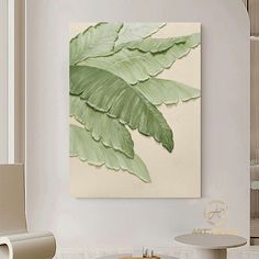 Abstract Large banana leaves wall art painting Tropical Banana Leaf painting Palm Tree painting Hand Painted Thick Texture Modern Wall Art Leaf Texture Art, Banana Leaf Painting, Palm Tree Painting, Painting Tropical, Deco Interiors, Leaves Wall Art, Plants Art, Palm Trees Painting, Leaf Painting