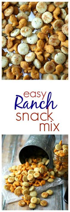 easy ranch snack mix in two pictures