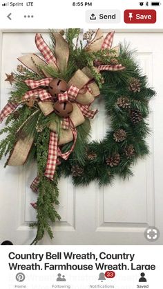 an image of a wreath on the front door