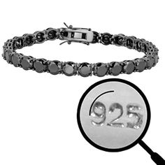 PRICES MAY VARY. Mens Black Tennis Bracelet - 8.5" Long - Medium Sized 7mm Cz For A Classy Look Solid 925 Sterling Silver Mens One Row Tennis Bracelet - Real Oxidized Silver Link Get The Same Looks As Natural Diamonds Without Spending $10000s Will Never Turn Your Hand Green As Its Natural Oxidized Silver Tennis Bracelet For Men Authentic Harlembling Product - Best Pulsera Para Hombre Men's 8.5" long 7mm wide black tennis bracelet 25 grams  Has 29 handset black cz  Looks like a $20000 celebrity p Silver Tennis Bracelet With Black Diamonds For Formal Occasions, Adjustable Black Metal Cuban Link Bracelet, Luxury Men's Sterling Silver Bracelet With Rectangular Links, Luxury Black Sterling Silver Men's Bracelet, Luxury Black Oxidized Sterling Silver Bracelet, Sterling Silver Mens, Oxidized Silver, Tennis Bracelet, How To Look Classy