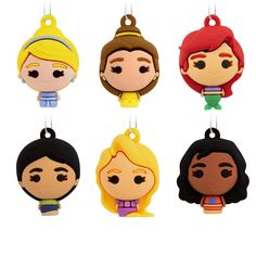 PRICES MAY VARY. Batteries Required: False Relive the excitement of your favorite Disney Princess adventures with this set of 6 miniature Christmas tree ornaments! Includes Belle, Ariel, Cinderella, Mulan, Rapunzel and Moana. Great Christmas gift idea for fans of Disney Princesses and the movies "Beauty and the Beast," "The Little Mermaid," "Cinderella," "Mulan," "Tangled" and "Moana." Plastic ornaments are ready to hang on your Christmas tree with hanger attachments. Purchase Includes: Six mini Disney Princess Ornaments, Favorite Disney Princess, Princess Adventure, Mini Christmas Ornaments, Disney Princess Characters, Hallmark Christmas Ornaments, Shatterproof Ornaments, Miniature Christmas Trees, Mini Ornaments