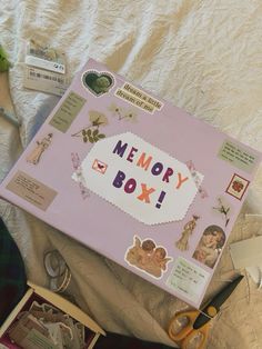 the memory box is open and ready to be used as a crafting kit for children