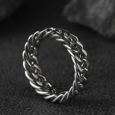 Men's Chain Link Ring: Chain Design Stackable Ring with a modern twist and minimal look.This unique piece of chain link ring is a perfect gift on the occasion of a Birthday, anniversary, Christmas, Valentine's Day, Wedding, Party, Engagement, Holiday, or any Celebrations  Description    SPU: TR12830   Collection: Chains   Materials: Stainless Steel   Ring Size: 6-11(US)  Clean it with a soft dry cloth.  Keep away from water and chemicals. Chain Ring Men, Chain Link Ring, Ring Boy, Link Ring, Viking Symbols, Day Weddings, Ring Chain, Linking Rings, Stainless Steel Ring