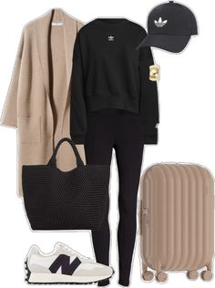 Athleisure Airport Outfit, Travel Weekend Packing, Varley Outfit Ideas, Train Travel Outfit, Fall Skirt Outfits With Boots, Winter Airport Outfit, Airport Outfit Fall, Winter Fashion Inspiration