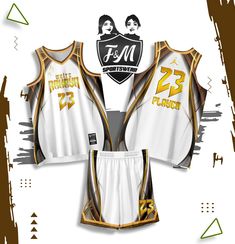 two basketball uniforms with the number 23 on them