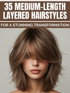 Layers Haircut For Medium Hair Wavy, Women Haircut Medium Layers, Shoulder Length Layered Straight Hair, Medium Length Haircut Bangs Round Faces, Semi Layered Haircut Medium Length, Shoulder Length Hairstyles With Fringe, Wispy Medium Length Hair, Hair Styles With Layers Medium, Womans Medium Haircut