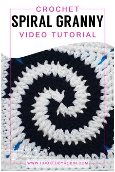 the crochet spiral granny video pattern is shown