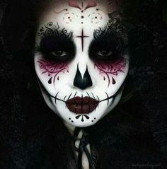 Makijaż Sugar Skull, Day Of The Dead Makeup, Fantasy Make-up, Halloween Make-up Looks, Special Fx Makeup, Sugar Skull Makeup