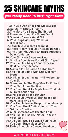 Busting 25 Myths About Skin Care: Prepare to Get Schooled! Uncover the truth about skincare myths! Prepare to get schooled with facts that will transform your skincare routine.

myths about skin care | skincare myths and facts | biggest skin care myths skincare myths 2022 | skincare myths debunked |  skincare myths | skincare myths and facts | skincare myths vs facts | skincare facts | beauty tips | beauty tips for face | beauty tips for skin | skincare | skincare routine | facts about skincare | fun facts about skincare Skincare Myths, Myths Vs Facts, Skin Care Myths, Tips For Skin, Skincare Facts, Get Schooled, Myths And Facts, About Skincare, Pore Strips