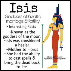 an egyptian woman holding a pole with the words,'goddesss of health marriage & fe