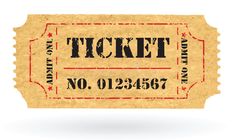 an old ticket with the word no 0123587 written on it royalty illustration