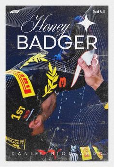 the cover to honey badger by dannie ricollo, with an image of a man holding