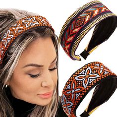 PRICES MAY VARY. Wide headbands for women made of exquisite embroidery and stretchy plastic,lightweight and comfortable to wear,not easy to break and slip. Bohemia head wraps approx is shown in the figure.Wide enough to better hold your hair back. African hair accessories for Daily Dress,Travel,Summer Beach,Outdoor Activity,Workout,won't become deformed and strangle your hair. Elastic embroidery hair bands with exquisite craftsmanship and bohemian patterns,make you more gorgeous and elegant.2 pc Bohemian Adjustable Headband With Round Crown, Cheap Bohemian Headband, Bottleneck Bangs Long Hair, Handmade Bohemian One Size Headband, Hair Fall Oil, Bangs With Long Hair, Bottleneck Bangs, Bohemian Handmade One-size Headband, African Hair Accessories