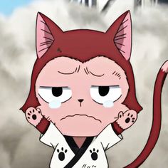 a cartoon character with an angry look on his face and cat's paw in the air