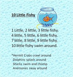 an image of a fish in a bowl with the words, 10 little fishy