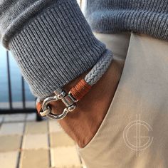 Buy an omega cotton rope bracelet with a stainless steel shackle with 40% off today. Omega men's bracelets combine all the best features of a classic nautical shackle bracelet. Free shipping for all $50+ US orders! Rope Bracelets available in 5 colors : Black , Blue , orange , grey Cotton Bracelets, Rope Bracelets, Cotton Bracelet, Elegante Casual, Mens Accessories Fashion, Colorful Bracelets, Bracelet Sizes, Paracord, Bracelets For Men