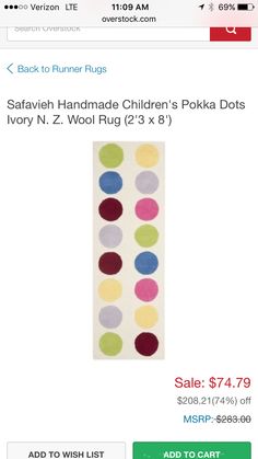 an ad for the children's polka dot pillow