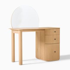 ellington-vanity-h12401 Vanity Desks, Vanity Inspo, Getting Work Done, Curved Mirror, Pb Kids, Dovetail Joinery, Office Guest Room, Bedroom Vanity, Makeover Bedroom