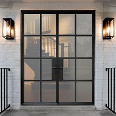 gloryirondoors thermal break wrought iron french double door with frosted glass Metal Front Doors, Steel Doors Exterior, Custom Entry Doors, French Double Doors, Glass Exterior, Metal Front Door, Double Doors Exterior, Steel Front Door, Modern Exterior Doors