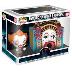 the joker and pennywise pop vinyl figures are in their box, ready to be played