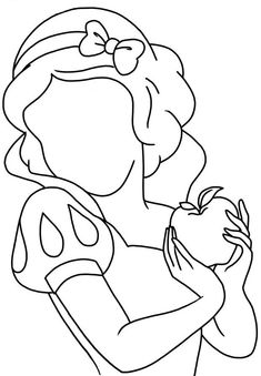 a cartoon girl holding an apple in her hands