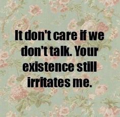 a quote that says it don't care if we don't talk your experience still irritates me