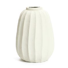 a white vase is shown on a white background