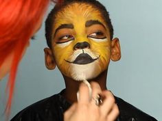 Kid's Halloween Makeup Tutorial: Lion : Decorating : Home & Garden Television Lion King Face Paint, Adult Halloween Makeup, Lion Halloween Costume, Theater Makeup, Lion King Costume