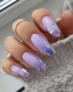 Purple Acrylic Nails, Her Nails, Sparkle Nails, Elegant Nails, Fancy Nails, Chic Nails, Dope Nails, Purple Nails, Rhinestone Nails