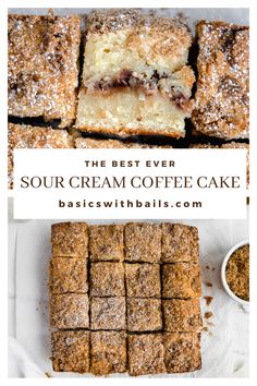 the best ever sour cream coffee cake is made with just 3 ingredients, and it's so good to eat