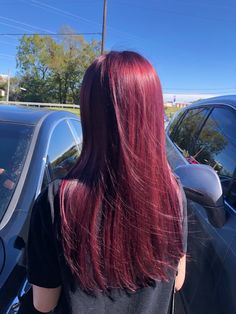 Types Of Brown Hair, Crimson Red Hair, Read Hair, Burgandy Hair, Red Hair Looks, Skunk Hair, Cherry Red Hair, Aesthetic Styles