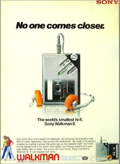 an advertisement for the sony walkman