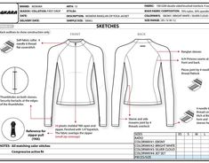 the technical drawing shows how to make an unisex jacket with measurements and instructions