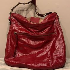 Lining Is In 100% Condition Gently Used Light Marking On The Back Of The Bag Seen In Last Photo Pink Coach Purses, Large Hobo Bag, Canvas Leather Bag, Hobo Style, Leather Coach, Coach Shoulder Bag, Leather Hobo Bag, Coach Bag, Coach Leather