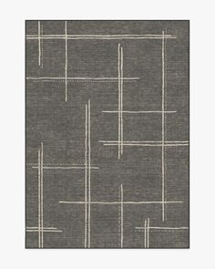 a gray rug with white lines on it