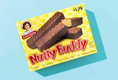 a box of nutty buddy on a blue background