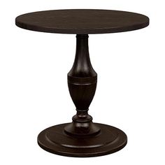 a round wooden table with two pedestals on the top and one at the base