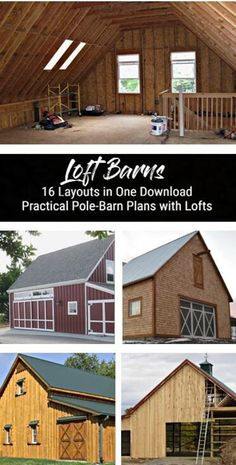 an open barn with lots of windows and doors on the inside, in different stages of construction