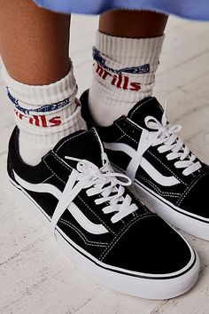 In classic Vans fashion, these skater sneakers were the first to bare the iconic side stripe. Canvas uppers with suede contrast and a padded footbed for extra comfort and support. | UA Old Skool Sneakers by Vans at Free People in Black, Size: US 5.5 M Classic Lace Skate Shoes For Streetwear, Classic Skate Shoes With Laces For Streetwear, Classic Skate Shoes With Vulcanized Sole For Streetwear, Classic Skate Shoes For Streetwear, Classic Skate Shoes With Cushioned Footbed, Classic Vans Skate Shoes With Contrast Sole, Trendy Vans Lace-up Skate Shoes, Sporty Lace-up Platform Sneakers For Skateboarding, Classic Low-top Skate Shoes For Skateboarding