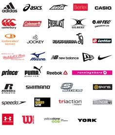 many different logos are shown together in this image, including the nike logo and other brands