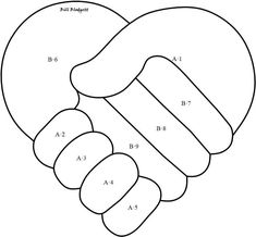 two hands are holding each other in the shape of a heart with numbers on it