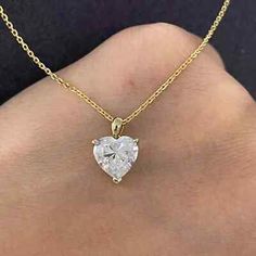 ad eBay - 1 Ct Heart Cut Lab Grown IGI Certified Diamond Solitaire Pendant 14k Yellow Gold - Buy Now, click the link (eBay) Diamond Solitaire Pendant, Diamond Necklaces, Solitaire Pendant, Jewelry Manufacturers, Fine Jewellery Necklace, Diamond Solitaire, Lab Grown, Buy Now, Jewelry Necklace Pendant