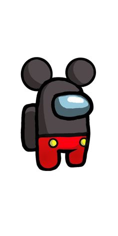 an image of a black and red animal with big ears on it's head