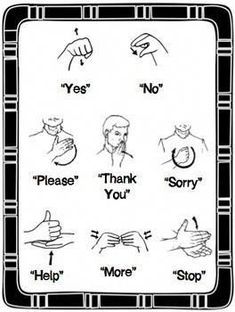 a black and white drawing of hand gestures with the words thank you, stop on it